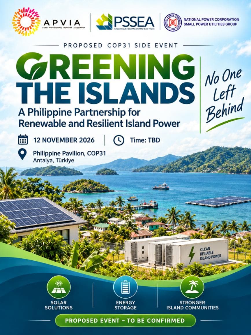 Poster for Greening the Islands: A Philippine Partnership for Renewable and Resilient Island Power  (Proposed Side Event at the Philippine Hub, COP31)